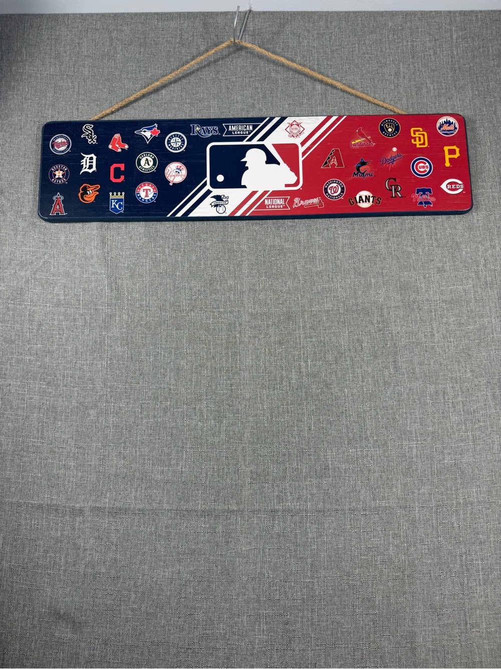 Open Road Brands MLB Logos Wall Sign - Red, Blue, White